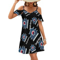 d'été mini à épaules dénudées avec drapeau de Corée du Sud, robe de plage à volants pour femme, idéale pour les fêtes.